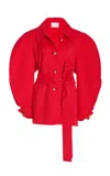 Carolina Herrera Sculpted Cotton-blend Jacket In Red