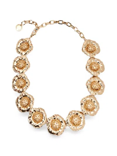 Carolina Herrera Sculpted-flower Necklace In Gold