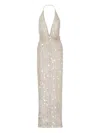Carolina Herrera Sequin-embellished Halterneck Gown In Animal Print