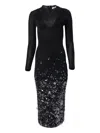 Carolina Herrera Sequin-embellished Midi Dress In Black