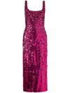 Carolina Herrera Sequined Midi Dress In Pink