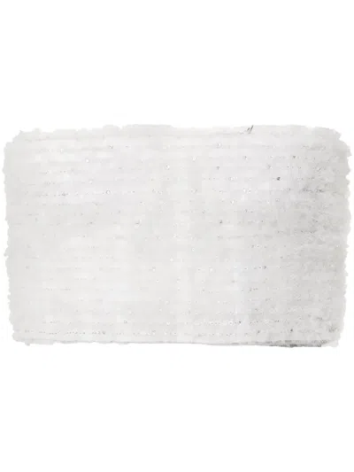 Carolina Herrera Sequin-embellished Tulle Cropped Top In White