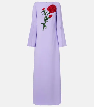 Carolina Herrera Sequined Crêpe Gown In Purple