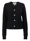 Carolina Herrera Sequined Pearl-button Cardigan In Black