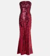 Carolina Herrera Sequin-embellished Maxi Dress In Pink