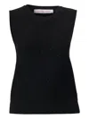 Carolina Herrera Wool Blend Sleeveless Crewneck Tank In Black
