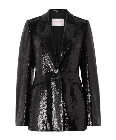 Carolina Herrera Sequined Tulle Blazer In Black