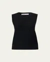 Carolina Herrera Wool Blend Sleeveless Crewneck Tank In Black