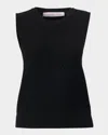 Carolina Herrera Wool Blend Sleeveless Crewneck Tank In Black