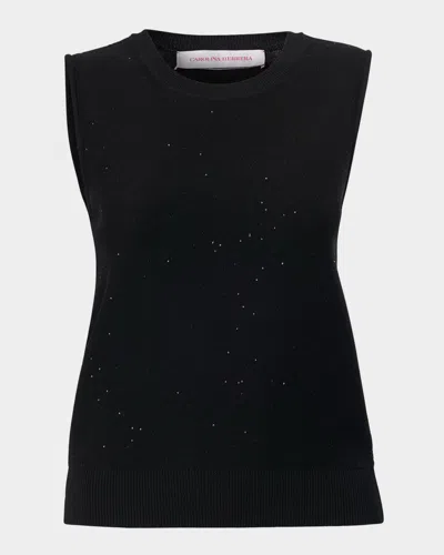 CAROLINA HERRERA SEQUINED WOOL-BLENDED TANK TOP