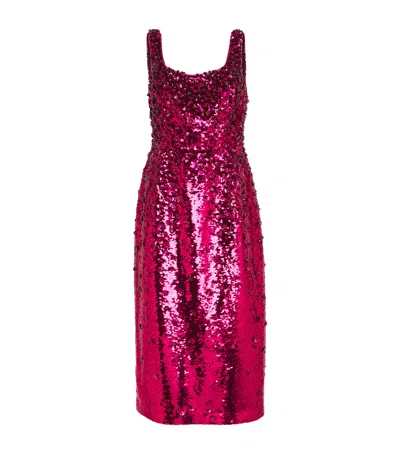 CAROLINA HERRERA EMBELLISHED MIDI DRESS