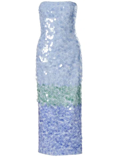 CAROLINA HERRERA SEQUINNED OMBRÉ MIDI DRESS