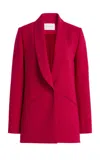 Carolina Herrera Shawl-lapel Bi-stretch Wool Tailoring Jacket In Purple