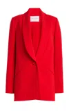 Carolina Herrera Shawl-lapel Wool Blazer In Red