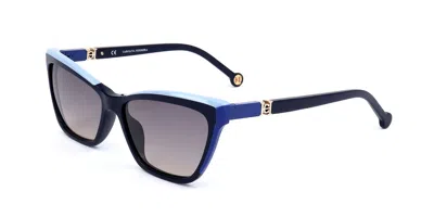 Carolina Herrera She870 0991 Men's Sunglasses Blue Size 56