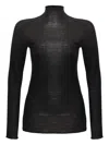 Carolina Herrera Sheer Turtleneck Top In Black