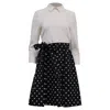 Carolina Herrera Shirt Dress With Polka Dot Skirt In White Cotton In Multi
