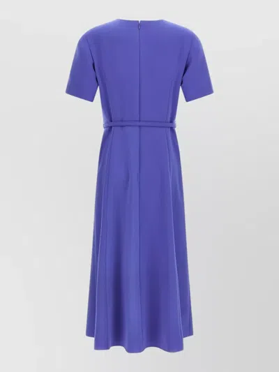 Carolina Herrera Short Sleeve Dress Belted Waist Detail In Purple