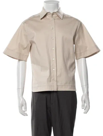 Pre-owned Carolina Herrera Short Sleeve Dress Shirt In Neutral