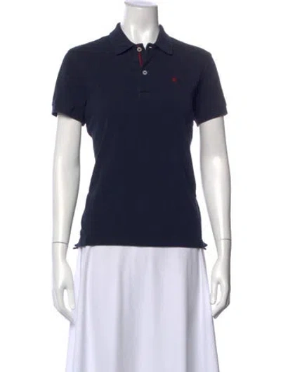 Pre-owned Carolina Herrera Short Sleeve Polo In Blue