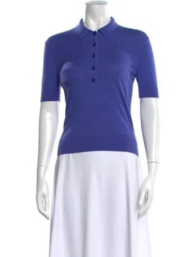 Pre-owned Carolina Herrera Short Sleeve Polo In Blue