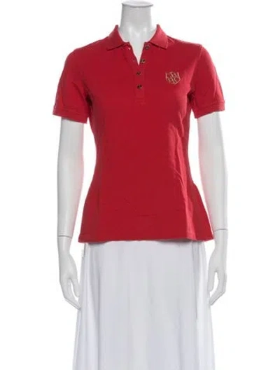 Pre-owned Carolina Herrera Short Sleeve Polo In Red