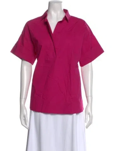 Pre-owned Carolina Herrera Short Sleeve Top In Pink