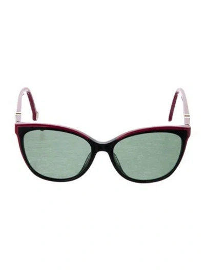 Pre-owned Carolina Herrera Signature Logo Cat-eye Sunglasses In Multi