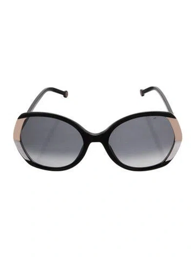 Pre-owned Carolina Herrera Signature Logo Oversize Sunglasses