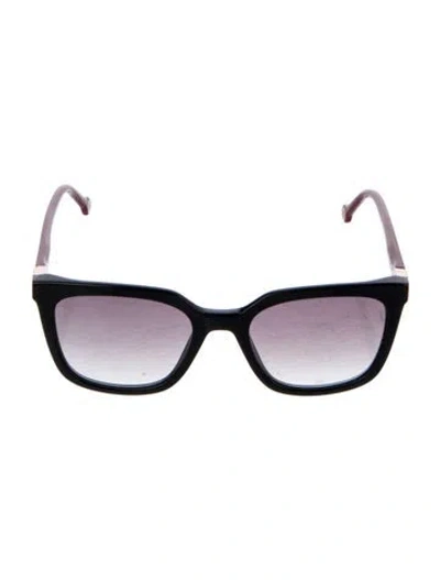 Pre-owned Carolina Herrera Signature Logo Square Sunglasses In Black