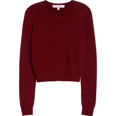 Carolina Herrera Silk & Cotton Cardigan In Burgundy