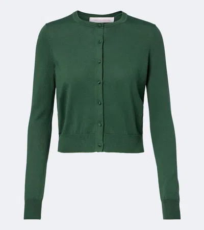 Carolina Herrera Silk And Cotton Cardigan In Green