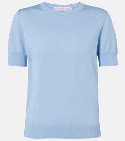 Carolina Herrera Silk And Cotton Sweater In Blue
