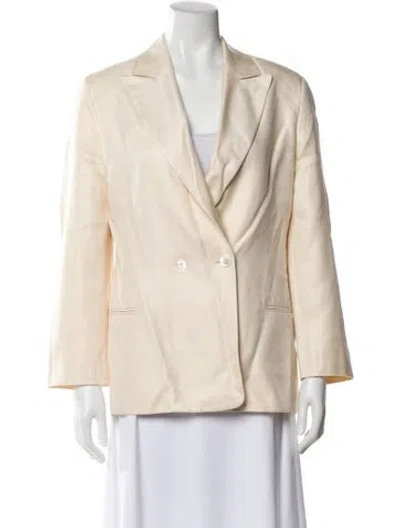 Pre-owned Carolina Herrera Silk Blazer In Neutral