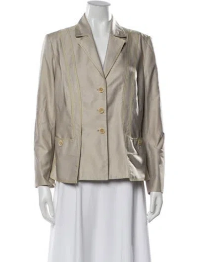 Pre-owned Carolina Herrera Silk Blazer In Neutrals