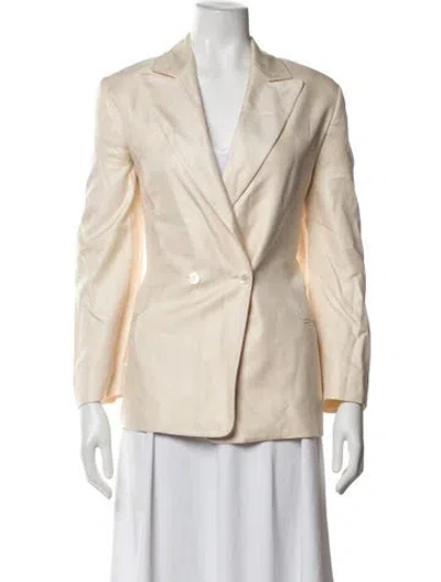 Pre-owned Carolina Herrera Silk Blazer In Neutrals