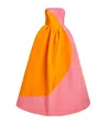 Carolina Herrera Silk Colour-block Strapless Gown