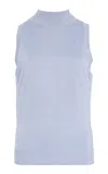 Carolina Herrera Silk-cotton Sleeveless Top In Blue