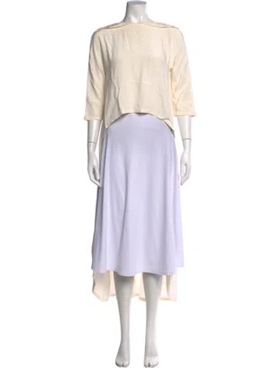 Pre-owned Carolina Herrera Silk Cowl Neck Blouse In Neutrals