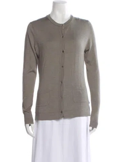 Pre-owned Carolina Herrera Silk Crew Neck Sweater In Neutral