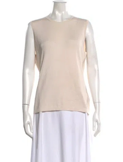 Pre-owned Carolina Herrera Silk Crew Neck Sweater In Neutrals
