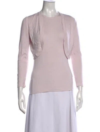 Pre-owned Carolina Herrera Silk Crew Neck Sweater In Pink