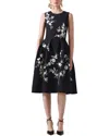 Carolina Herrera Silk Crewneck Dress In Black