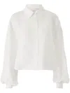 Carolina Herrera Silk Cropped Shirt In White