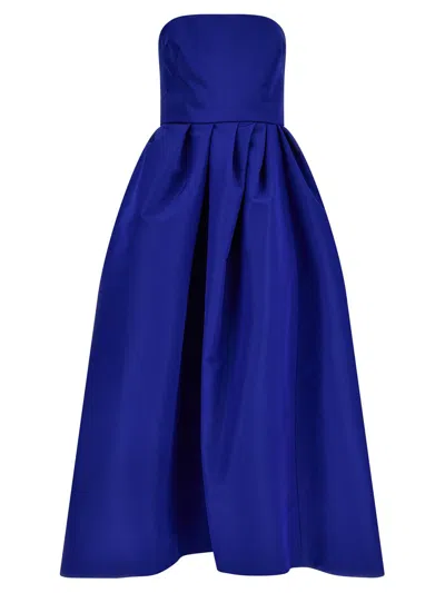 Carolina Herrera Silk Dress In Blue