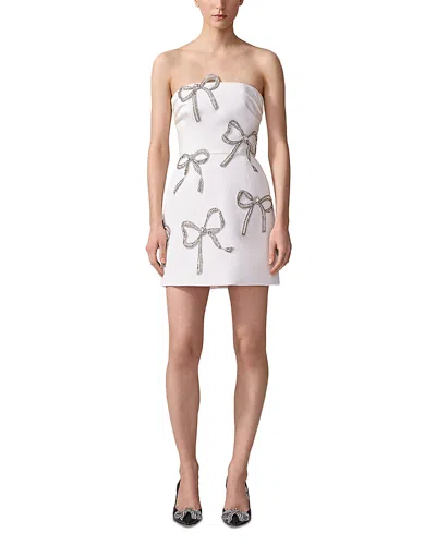 CAROLINA HERRERA SILK EMBELLISHED MINI DRESS