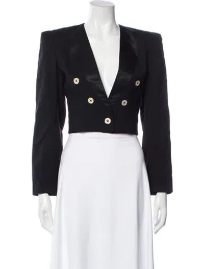 Pre-owned Carolina Herrera Silk Evening Jacket In Black