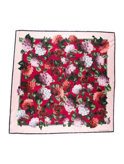 Pre-owned Carolina Herrera Silk Floral Print Scarf W/ Tags In Pink