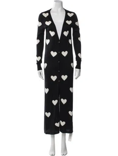 Pre-owned Carolina Herrera Silk Graphic Print Sweater In Black