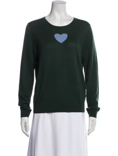 Pre-owned Carolina Herrera Silk Graphic Print Sweatshirt In Green